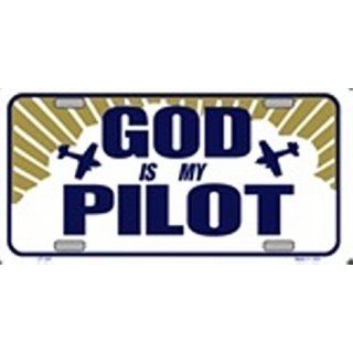 God is My Pilot License Plate Plates Tag Tags auto vehicle