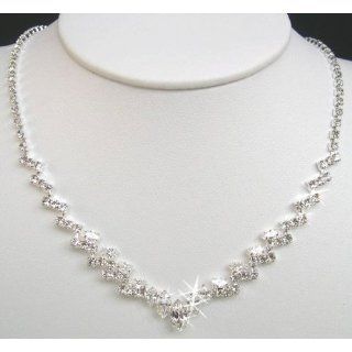 Crystal Necklace Set for Bridal Wedding Prom Pageant N1Y37