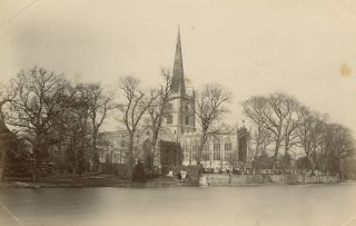 Holy Trinity Church Stratford on Avon Albumen Photo 19c