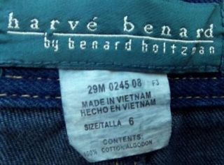 Harve Bernard Women 6 A Line Blu Denim Jeans Skirt Knee Length Stitch