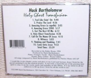 Hach Bartholomew Holy Ghost Transfusion Autographed by Artist 1999 CD
