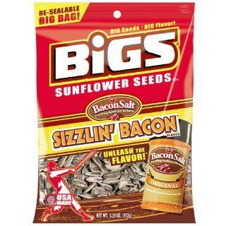 BIGS Bacon Salt Sizzlin Bacon Sunflower Seeds, 5.35 Ounce Bag(Pack of