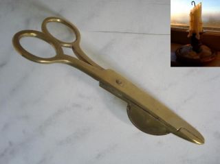 19c Antique Bronze Candle Wick Trimmer Scissors Snuffer