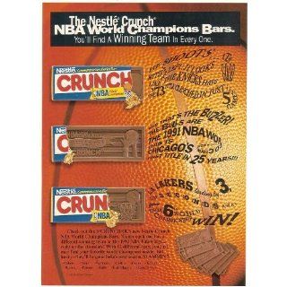 1992 Nestle Crunch NBA World Champions Candy Bars Print Ad