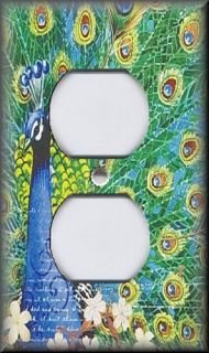 Light Switch Plate Cover Floral Peacock Bird Home Decor