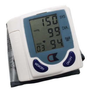 Home Digital LCD Wrist Cuff Blood Pressure Monitor Heart Beat Meter