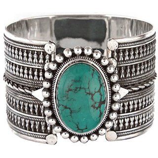 Turquoise Cuff Bracelet   Sterling Silver 