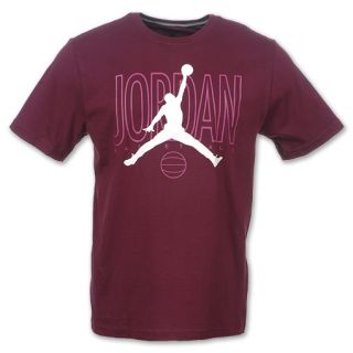 Jordan Outlined Mens Tee Shirt Bordeaux/White