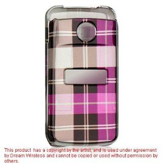 NEW Burbbery Checkbox Checkered Hot Pink Design Snap On