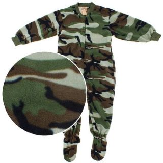 Green Camouflage Footed Pajamas for Boys Clothing