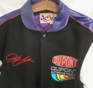 Chase Authentics Jeff Gordon Dupont Wool Leather NASCAR Jacket XL