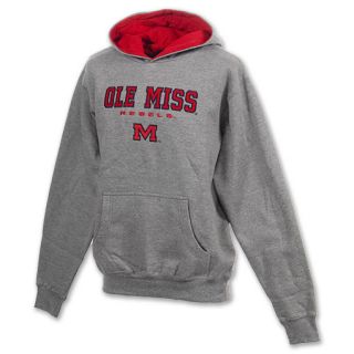 Mississippi Rebels Stack NCAA Youth Hoodie Grey