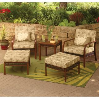 Hometrends 5 Piece Outdoor Leisure Set Tan Patio Furniture Chairs