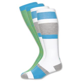 Reebok Knee High Socks 2 Pack Green/Blue/White/Grey