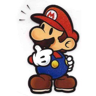 Paper Mario in Super Mario Bros hands on chin thinking