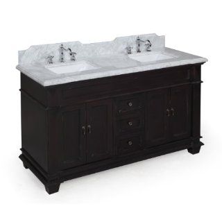 Elizabeth 60 inch Solid Wood Bathroom Vanity (Carrera/Espresso