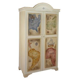 hand painted armoire   old world explorer