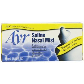 Ayr Saline Nasal Mist, 1.69 Ounce Spray Bottles (Pack of 6