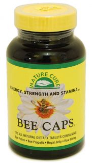 Nature Cure Bee Caps Chewable Raw Honey Propolis Pollen Royal Jelly