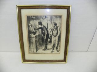 Honore Daumier Vintage Lithograph Ami de Personne A114