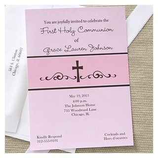 Precious Prayers Personalized Girls Communion Invitations