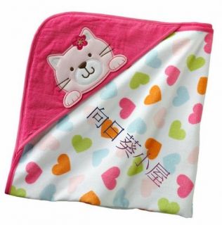 Carters Infant Toddler Cat Hooded Bath Towel