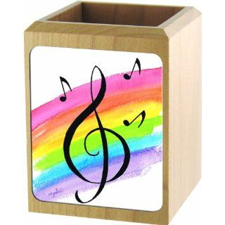 Out of the Basement Designs Wood Pencil Cup   Rainbow G