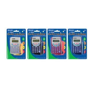 BAZIC 8 Digit Pocket Size Calculator w/ Neck String Case