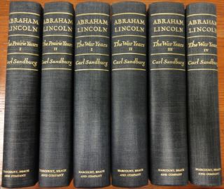 Signed Carl Sandburgs Abraham Lincoln Biography Set Praire War Years