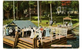 Lake George NY Steamer Landing at Horicon Lodge Postcard Adirondacks