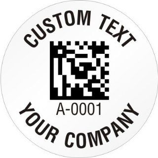 Custom 2D Barcode Label Template, 0.75 Circle Metallized