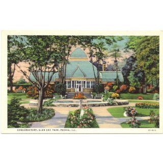 1940s Vintage Postcard   Conservatory at Glen Oak Park