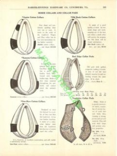 1917 Antique Leather Horse Collar Pad Catalog Ad