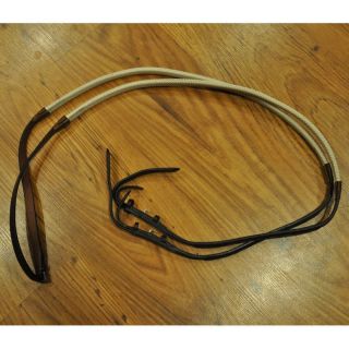  English Equestrian Horse Reins White Leather Rubber Riding Tack