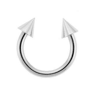 HORSESHOE WITH SPIKE Gauge 14, Ball Size 3mm, Length 6mm Sold as a