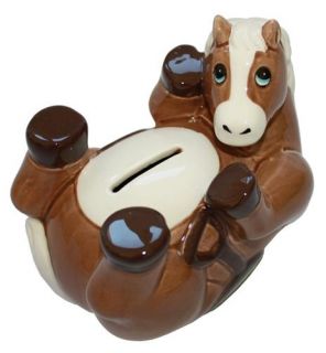  Ceramic Horse Pony Design Piggy Bank Money Box Kids Horsey Gift