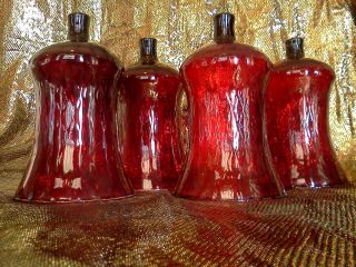Huge Home Interior 5 Ruby Red Votive Cup Candle Holders or Sconces