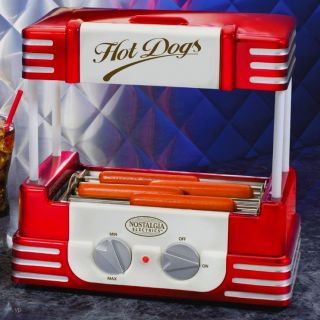 Classic Hot Dog Roller Grill Machine & Bun Warmer Electric Rolling