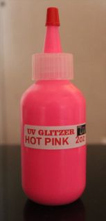 Hot Pink Glitter UV Black Light Neon Fabric Craft Paint 60ml