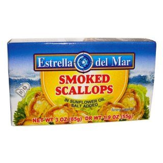 Estrella Del Mar Smoked Scallops, Eoc, 3 Ounce Cans (Pack of 24