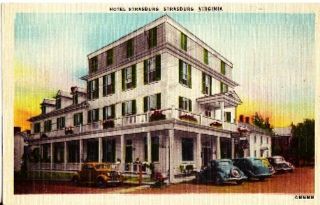 Hotel Strasburg Strasburg VA Linen Postcard
