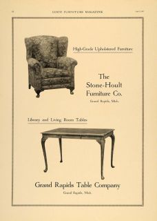 1920 Ad Stone Hoult Furniture Grand Rapids Table Chair   ORIGINAL