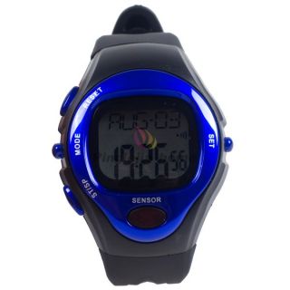 Blue Pulse Heart Rate Monitor Calories Counter Stop Watch WT024 BL H