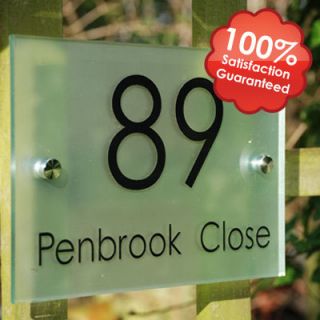 Frosted Glass Effect House Number Sign Plaque