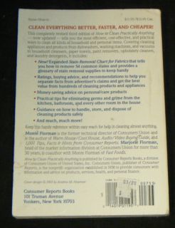 How to Clean Practically Anything 1996 Paperback 3rd Edition Consumer