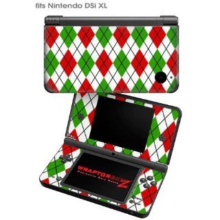 Nintendo DSi XL Skin   Argyle Red and Green by