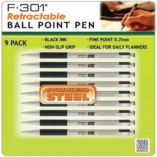 F 301 Zebra Retractable Ball Point Pen, Black Ink, Fine