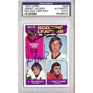 Bobby Orr, Phil Esposito & Marcel Dionne Autographed 1975