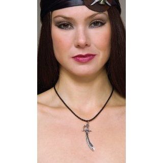 Costumes 199990 Cord Necklace with Pewter Pirate Pendant