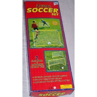 2 Goal Soccer Set & Inflatable Soccer Ball Youth Sized